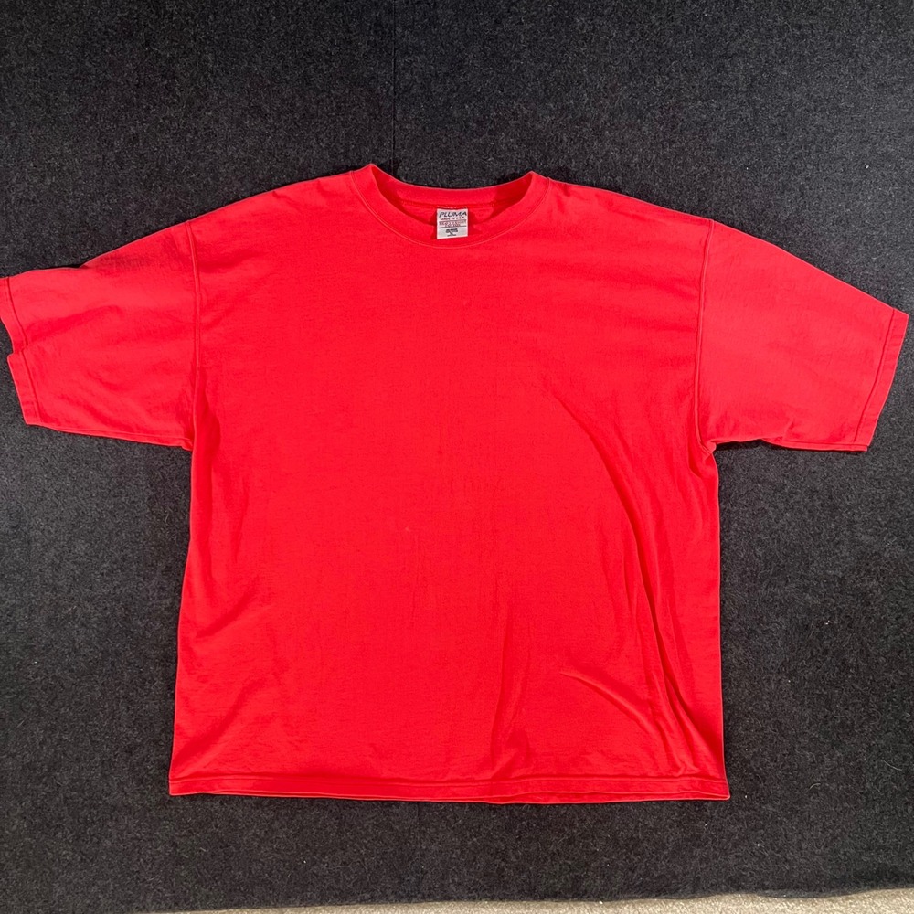 Pluma T Shirt Mens XL Red Heavyweight Cotton Blank Vintage 90s Made in USA Boxy